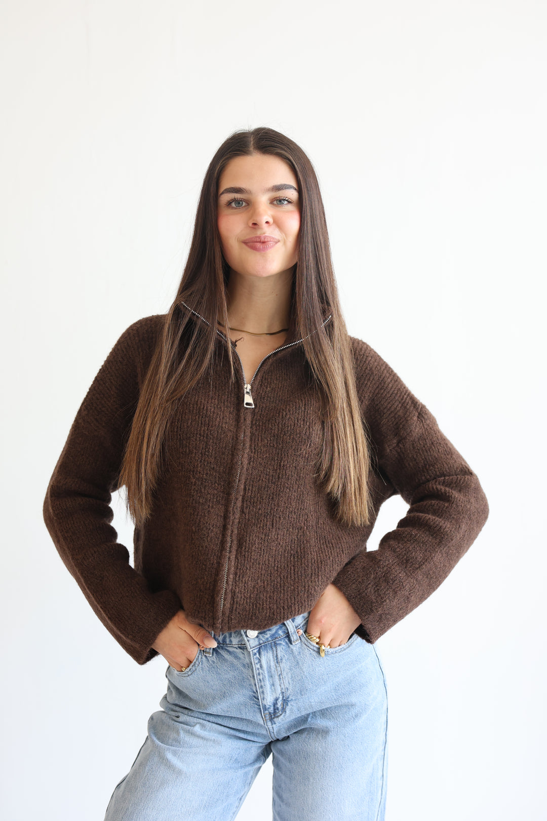 Casual Zipper Cardigan