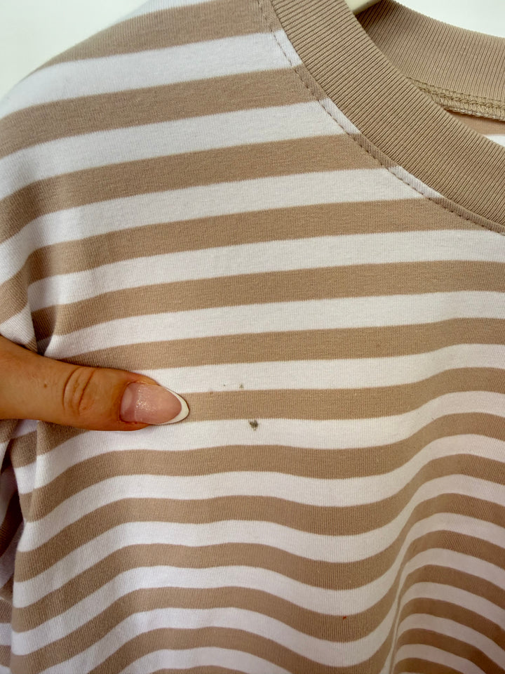 STRIPED EVERYDAY T-SHIRT VANILLA GR.M/L (B-WARE)