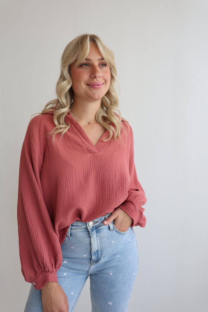 Schlupfbluse aus Musselin Chloe