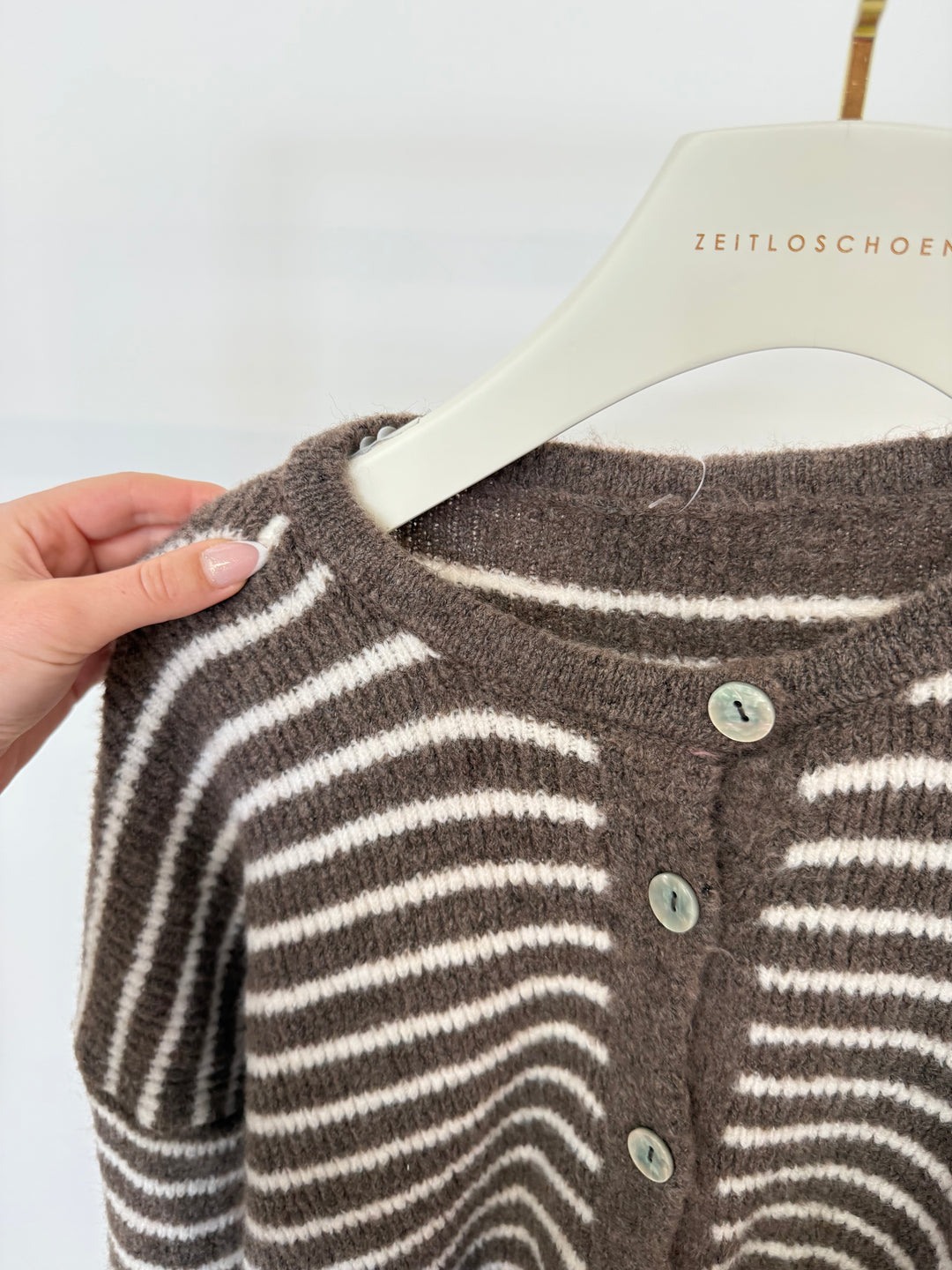 GESTREIFTER CARDIGAN JOSEPHINE MOCCA (B-WARE)