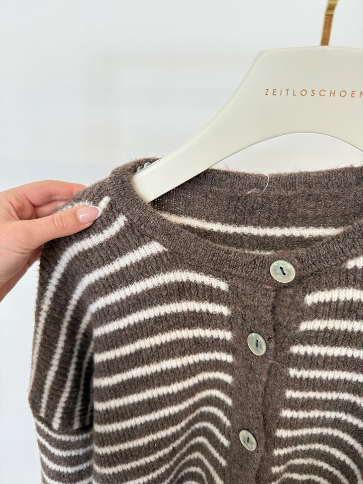 GESTREIFTER CARDIGAN JOSEPHINE MOCCA (B-WARE)