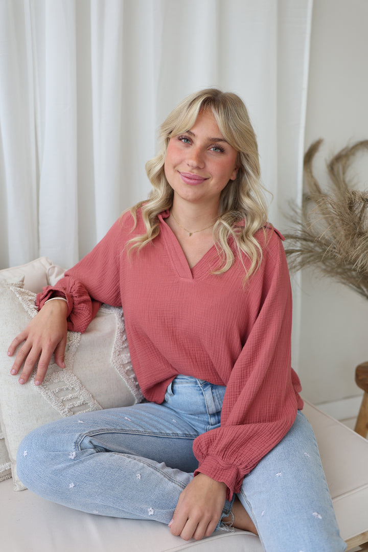 Schlupfbluse aus Musselin Chloe