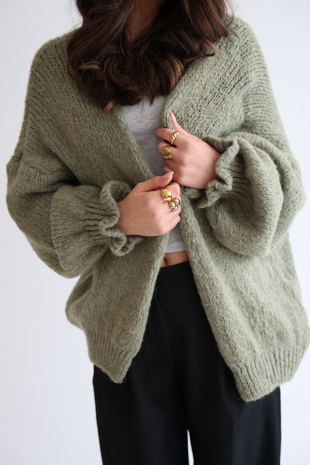 Offener Cardigan mit Rüschenärmeln Clara