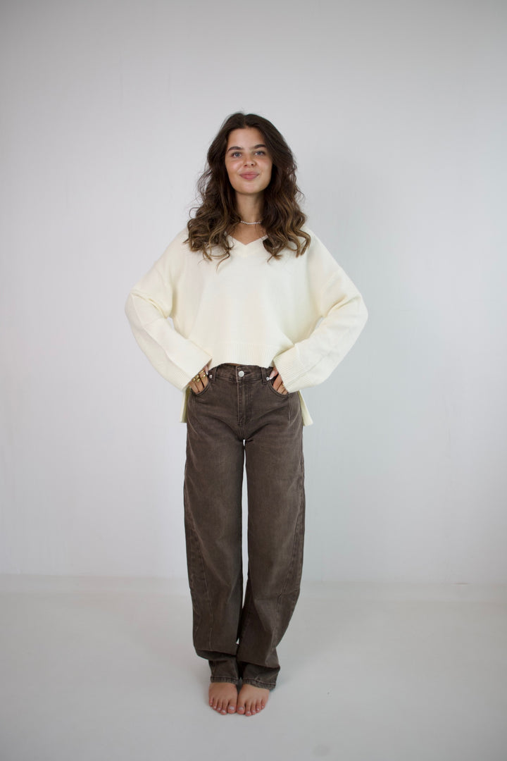 Extra Long Chestnut Flow Barrel Jeans