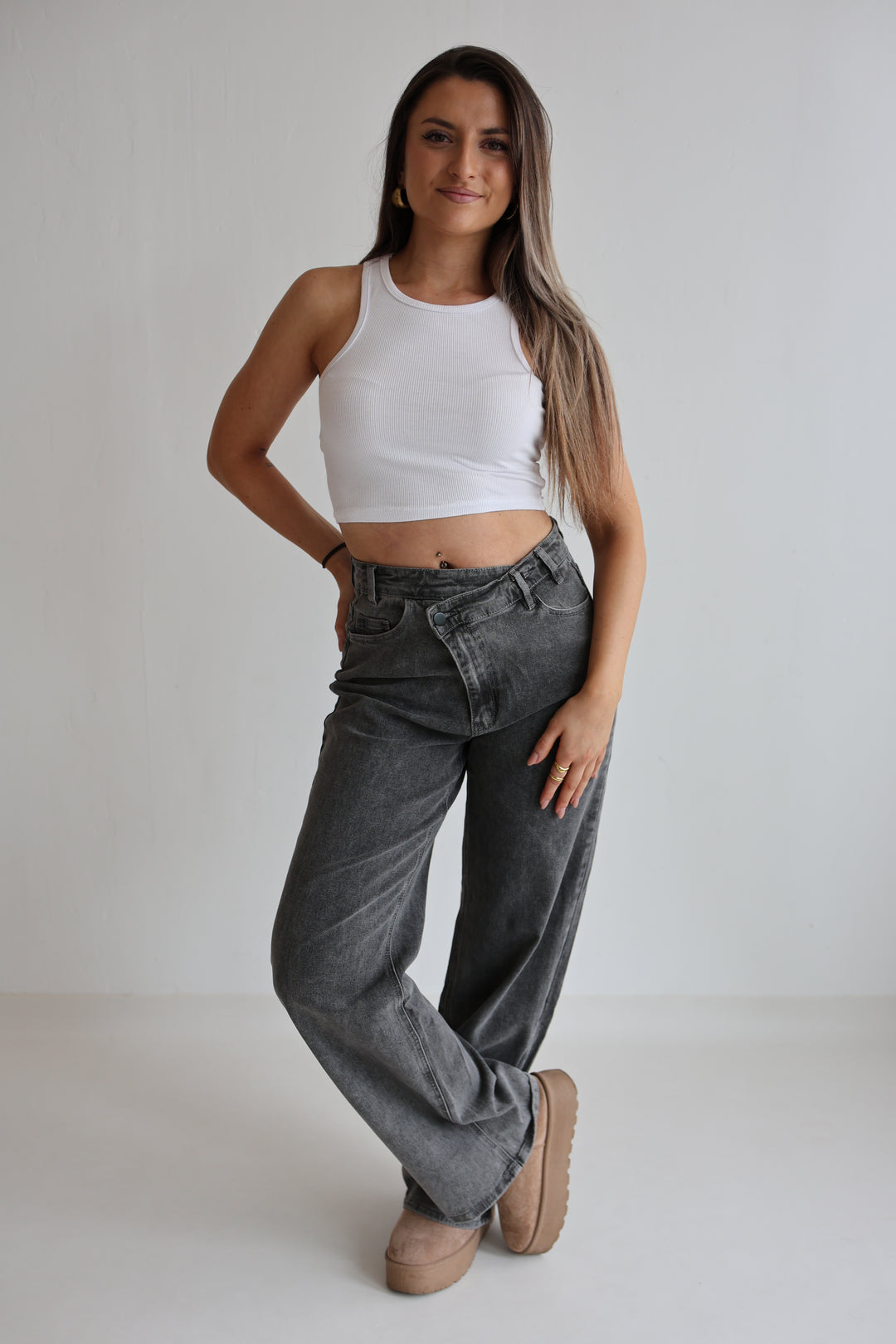 Asymmetrische Straight Fit Jeans Daria