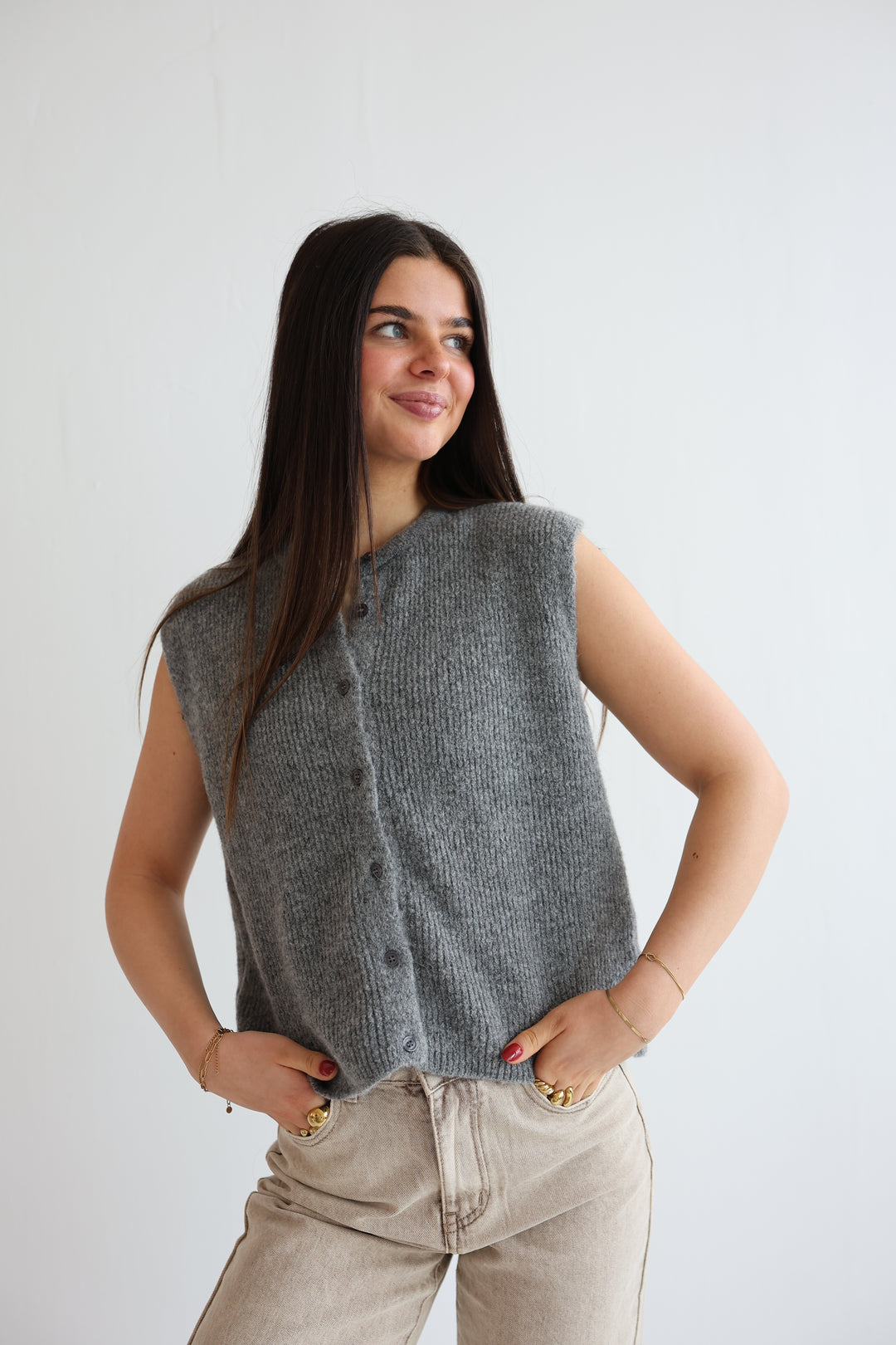 Einfarbige Weste Jolina