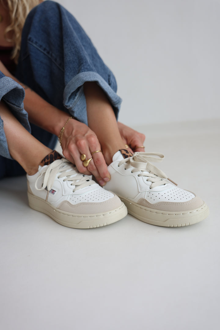 Leopard Trim Sneakers