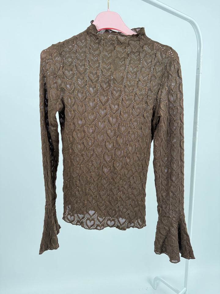 SPITZENLONGSLEEVE HEARTFUL CHOCOLATE GR.S/M (B-WARE)