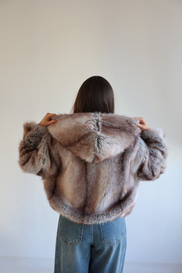 Cropped Faux Fur Jacket Milano
