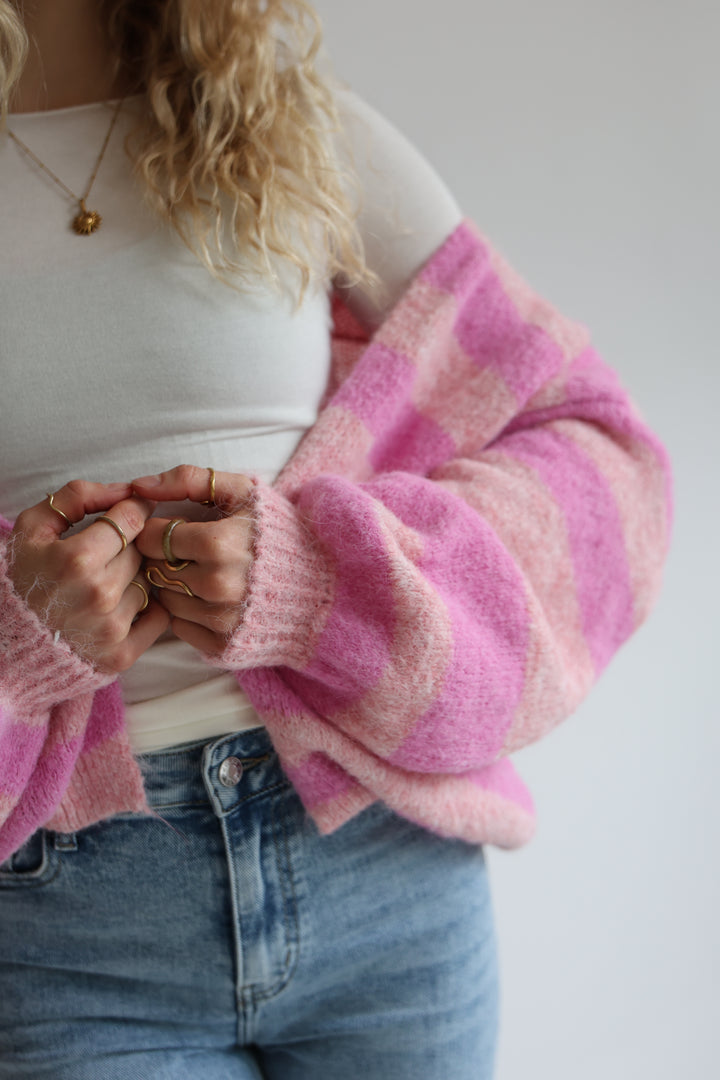 Chunky Striped Cardigan