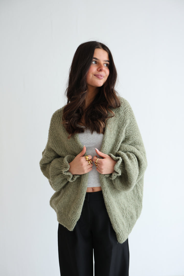 Offener Cardigan mit Rüschenärmeln Clara