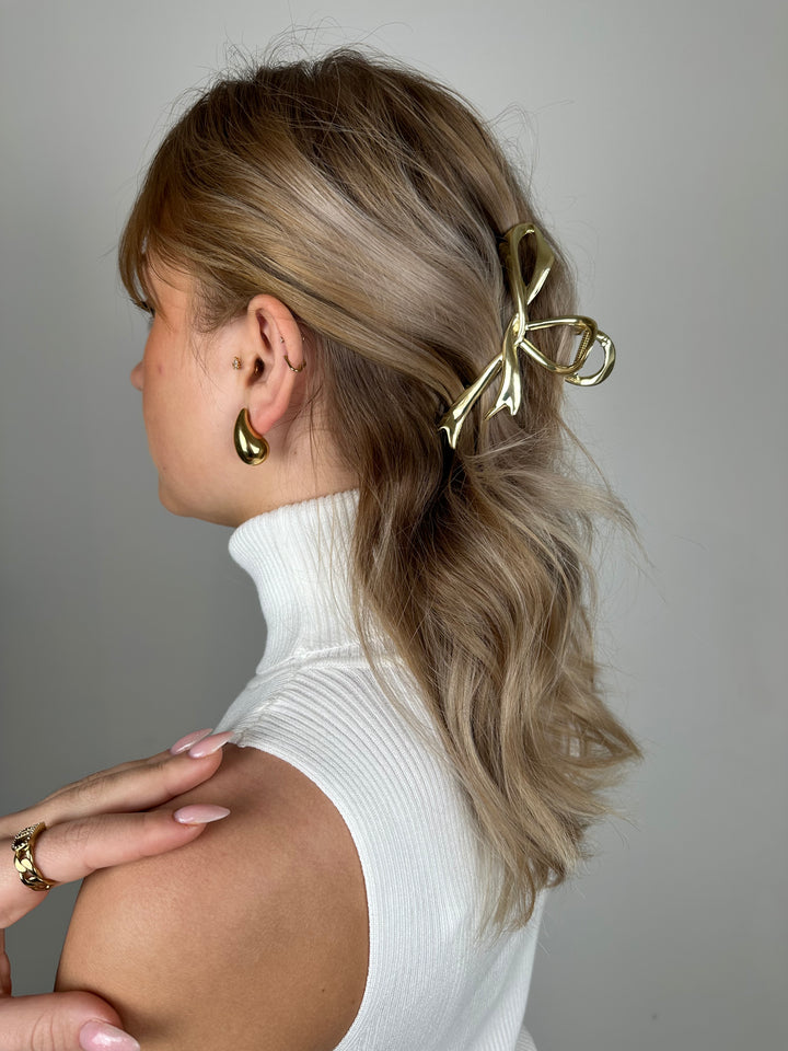 Haarspange Metallic Bow