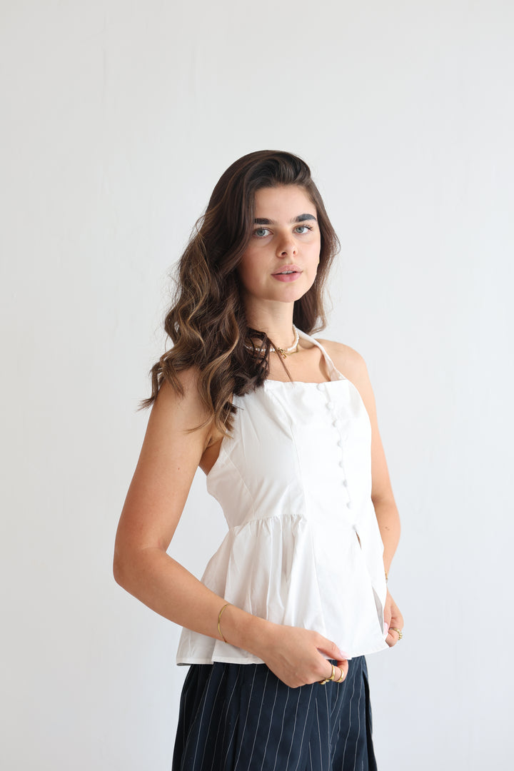 Coconut Cream Peplum Top