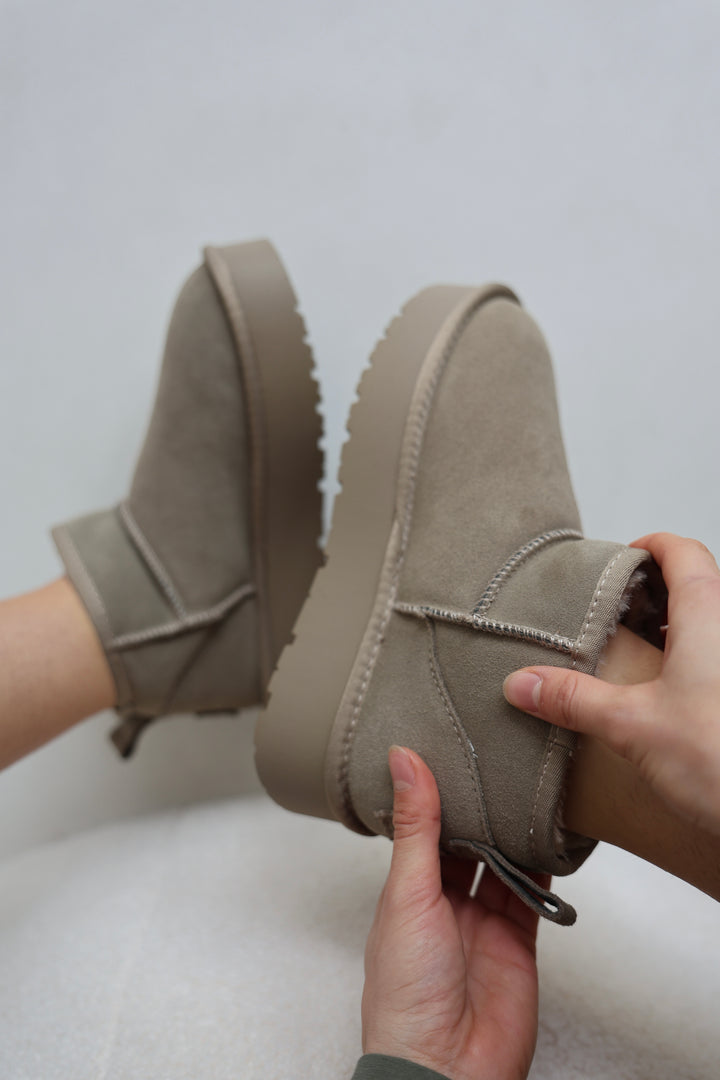 Leather Mini Plateau Boots