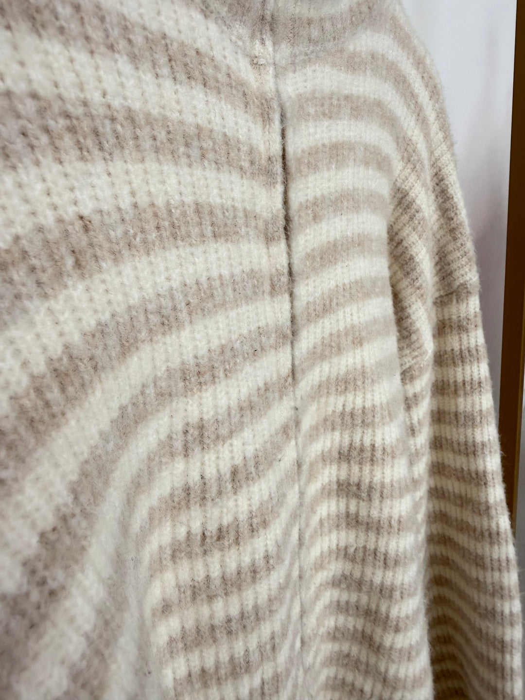 STRIPED ZIP CARDIGAN VANILLA (B-WARE)