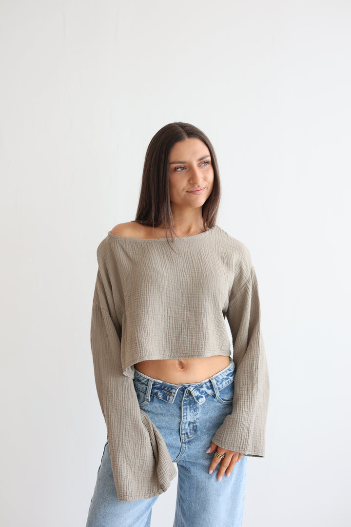Off-Shoulder Musselinshirt Liz