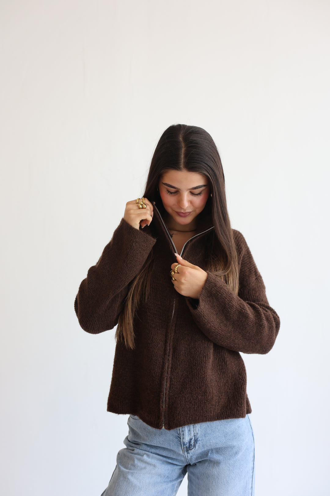 Casual Zipper Cardigan