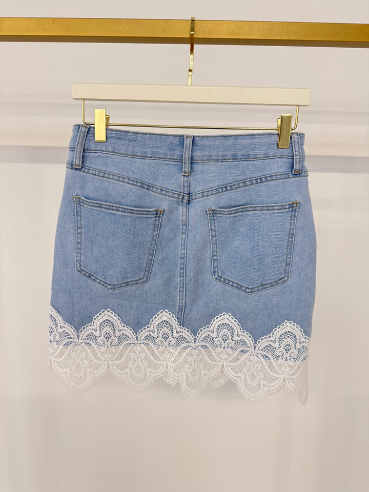 VINTAGE LACE DENIM SKIRT GR.S/36 (B-WARE)