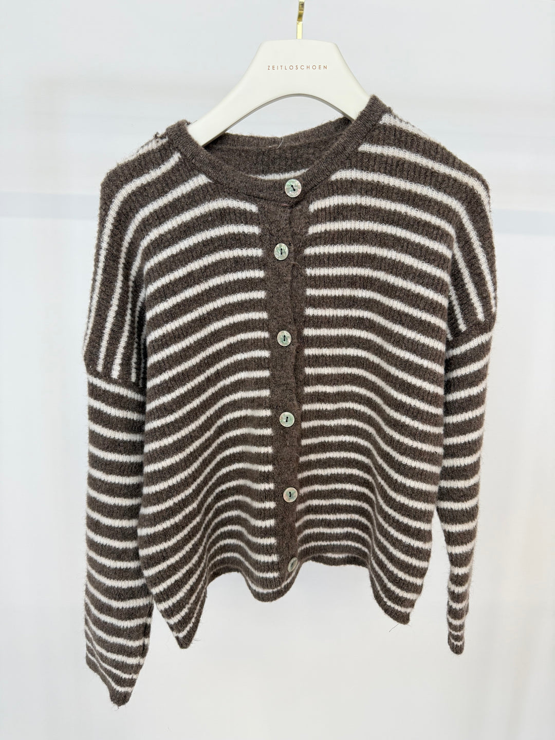 GESTREIFTER CARDIGAN JOSEPHINE MOCCA (B-WARE)