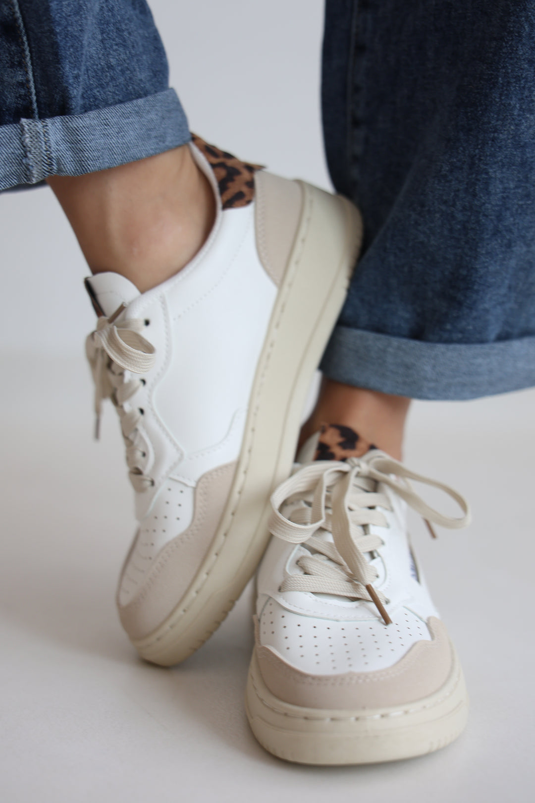 Leopard Trim Sneakers