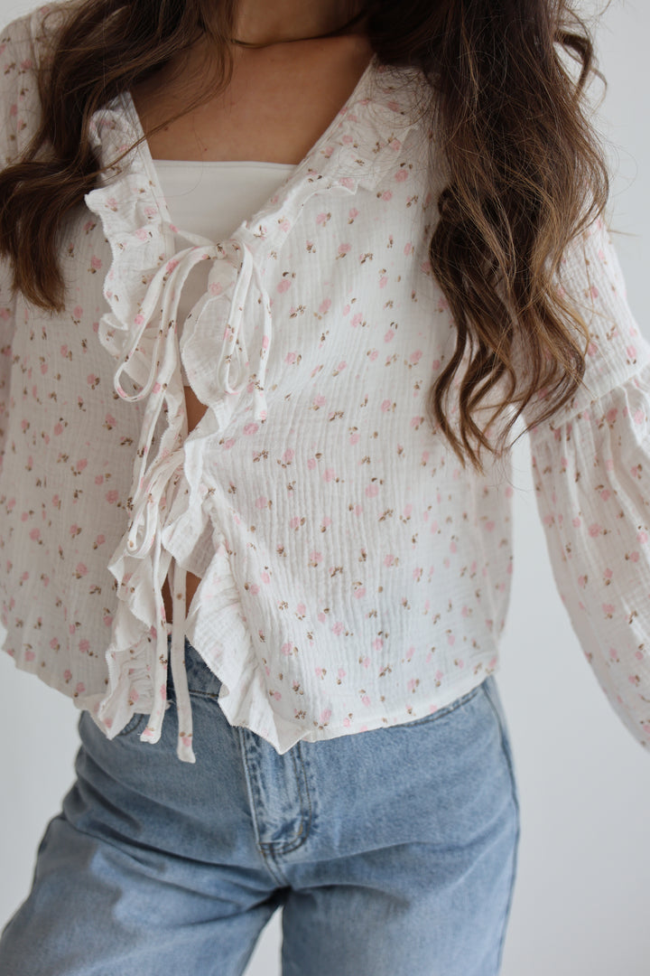 Rosy Ruffle Cardigan
