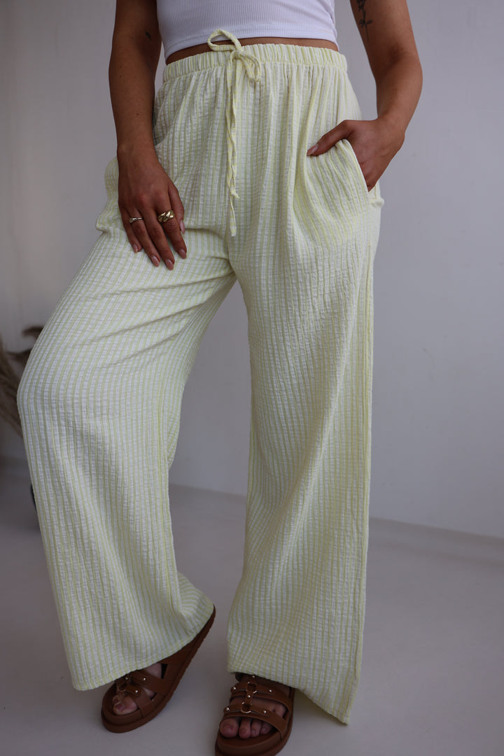 Lange Musselinhose mit Streifen Little Lines