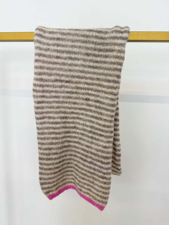 GESTREIFTER SCHAL MOODLINE BEIGE/PINK (B-WARE)