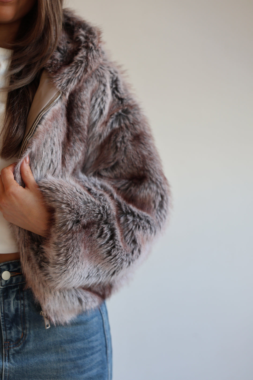 Cropped Faux Fur Jacket Milano