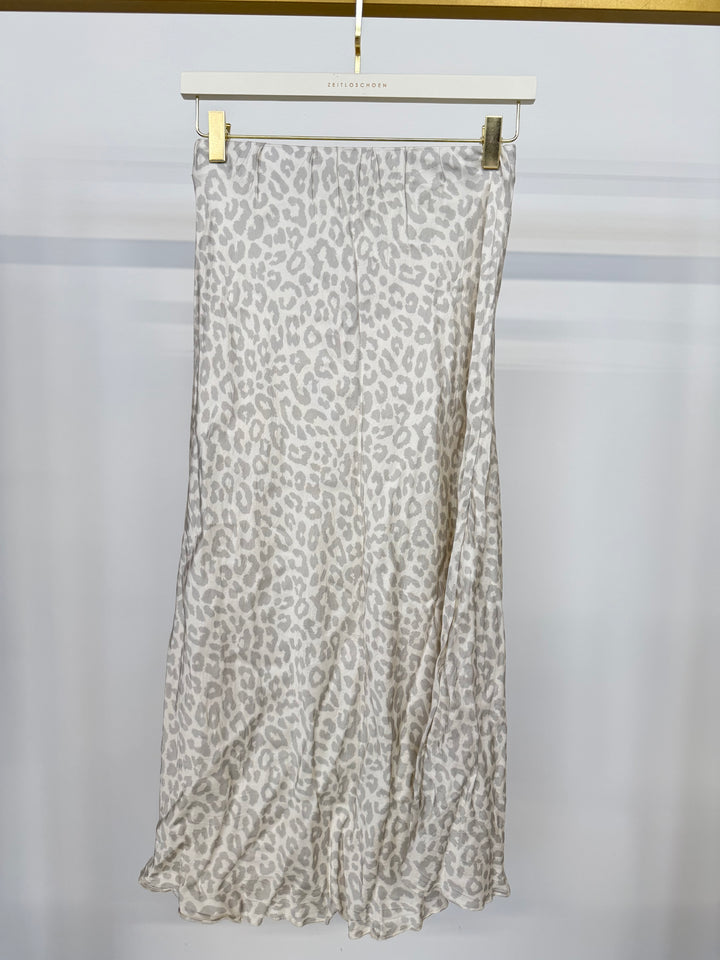 LEOPARD SATIN SKIRT VANILLA (B-WARE)