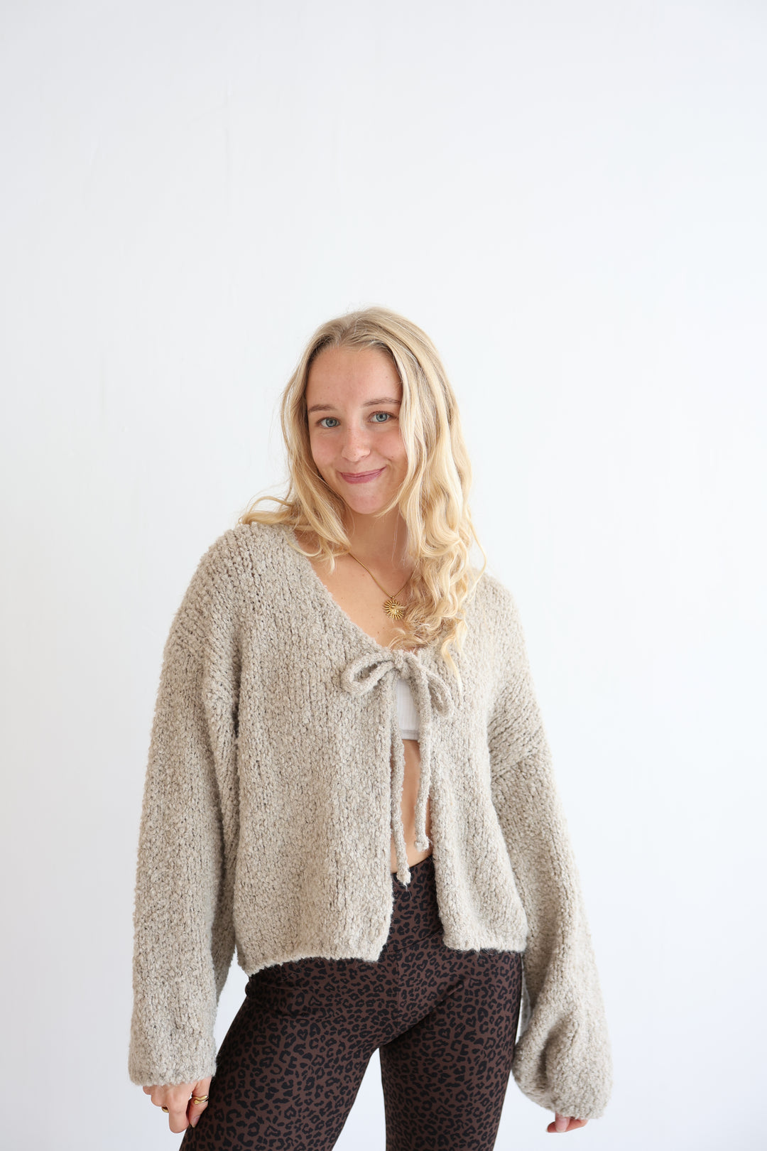 Cardigan Fluffy Tie
