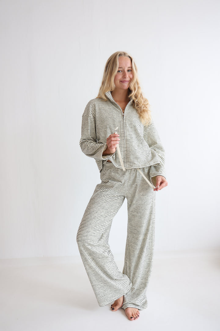 Marlow Stripe Zip Sweater