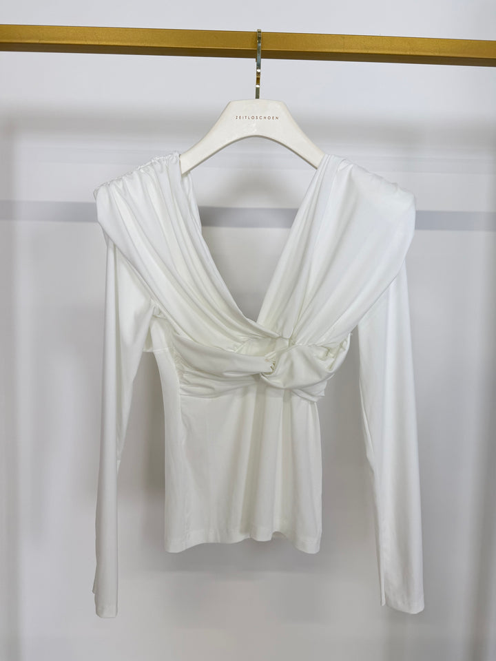 DRAPIERTES WICKEL-SHIRT CASSY GR.S/36 WEISS (B-WARE)