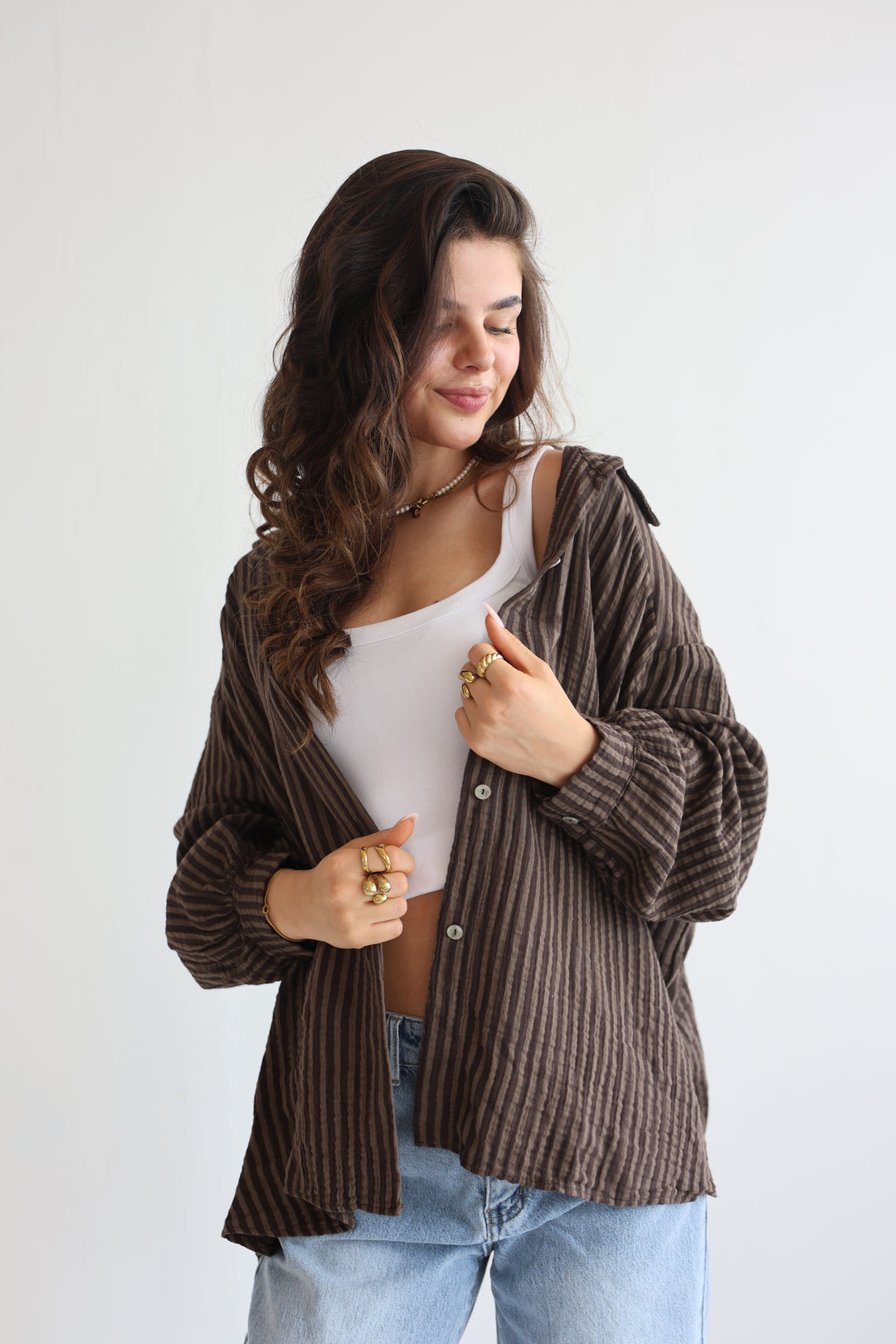 Gestreifte Musselinbluse Meadow