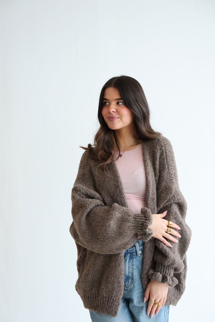 Offener Cardigan mit Rüschenärmeln Clara