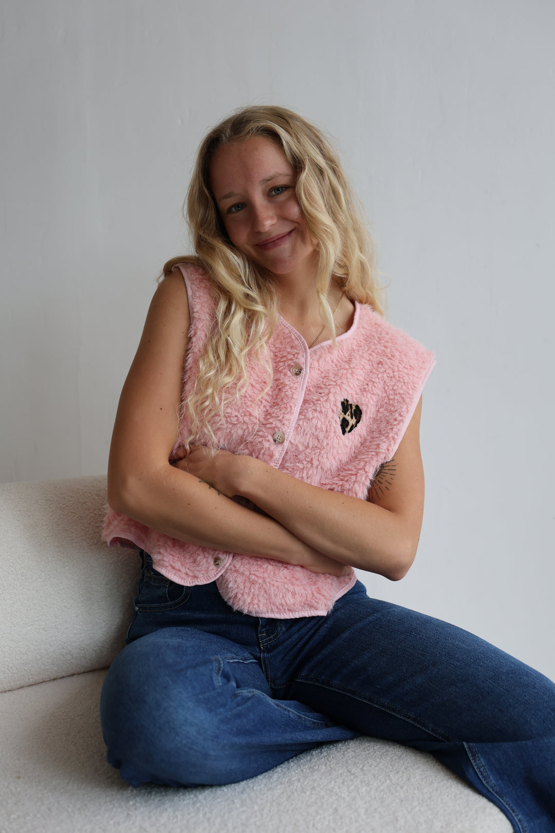 Teddyweste Leopard Hearts