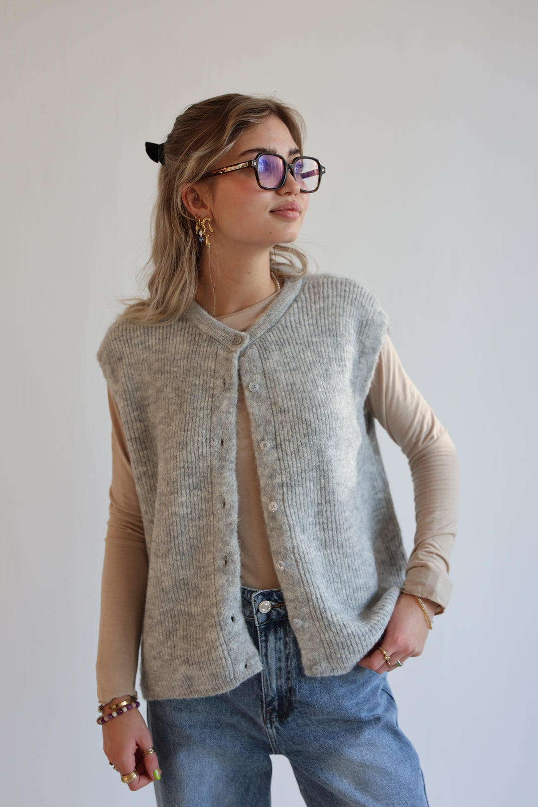 Einfarbige Weste Jolina