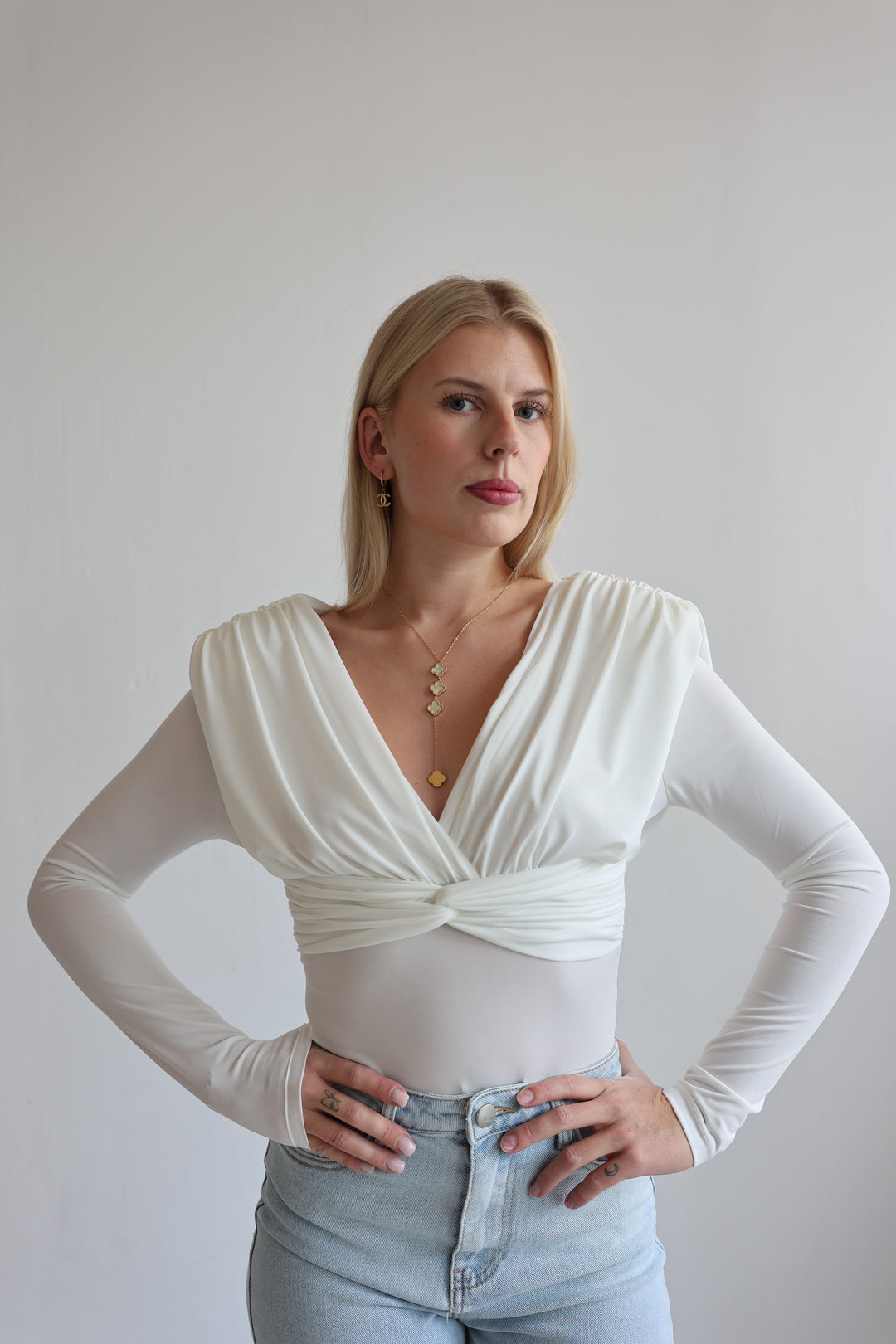 Drapiertes Wickel-Shirt Cassy