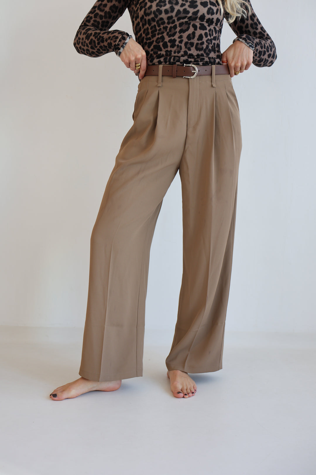 Bundfaltenhose mit Gürtel Anna