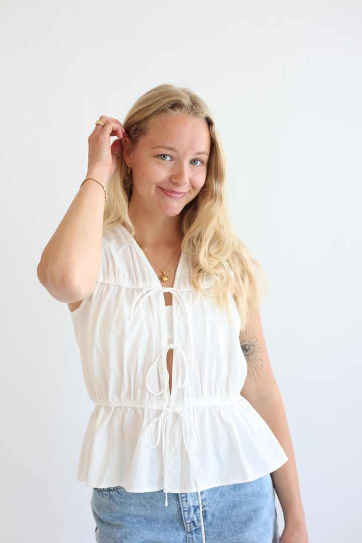 Open-Front Tie Top