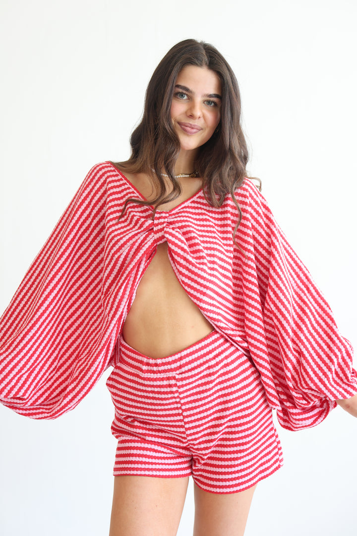 Striped Cotton Knit Lounge Set