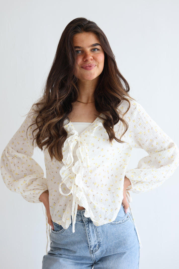 Rosy Ruffle Cardigan