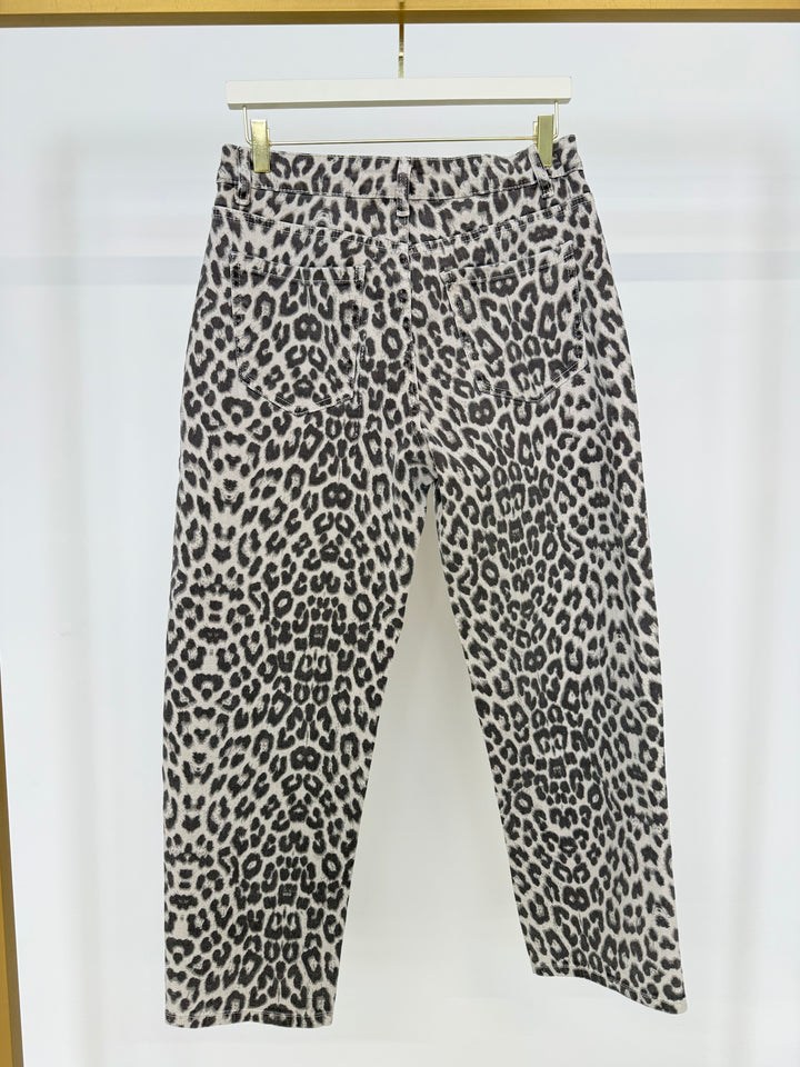 MOM JEANS MIT LEOPRINT GR.L/40 (B-WARE)