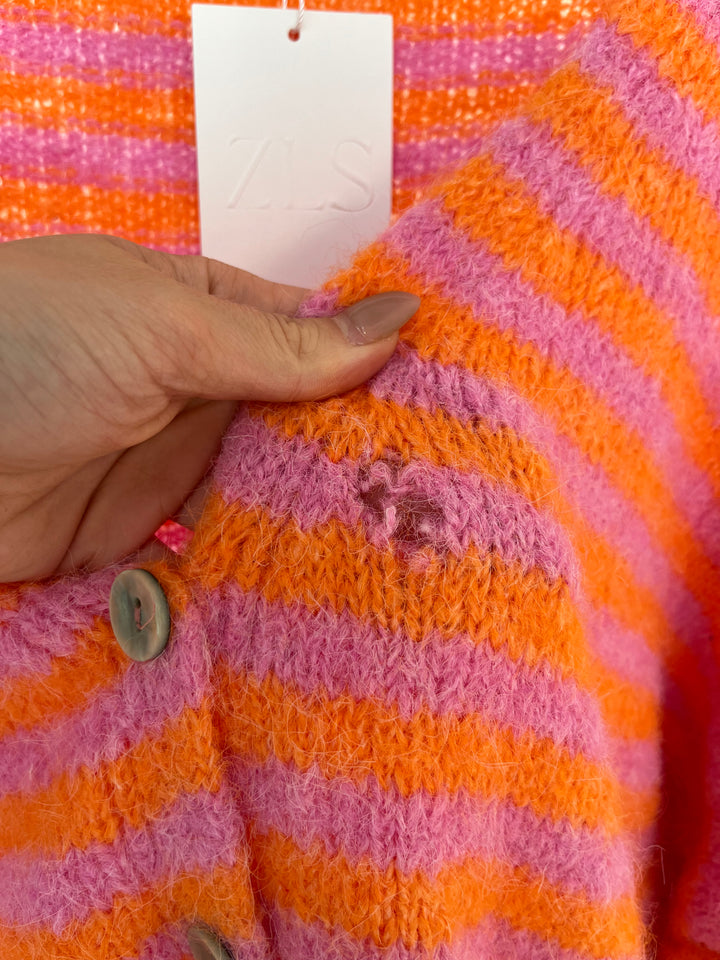 GESTREIFTER CARDIGAN COSIMA PINK/ORANGE (B-WARE)