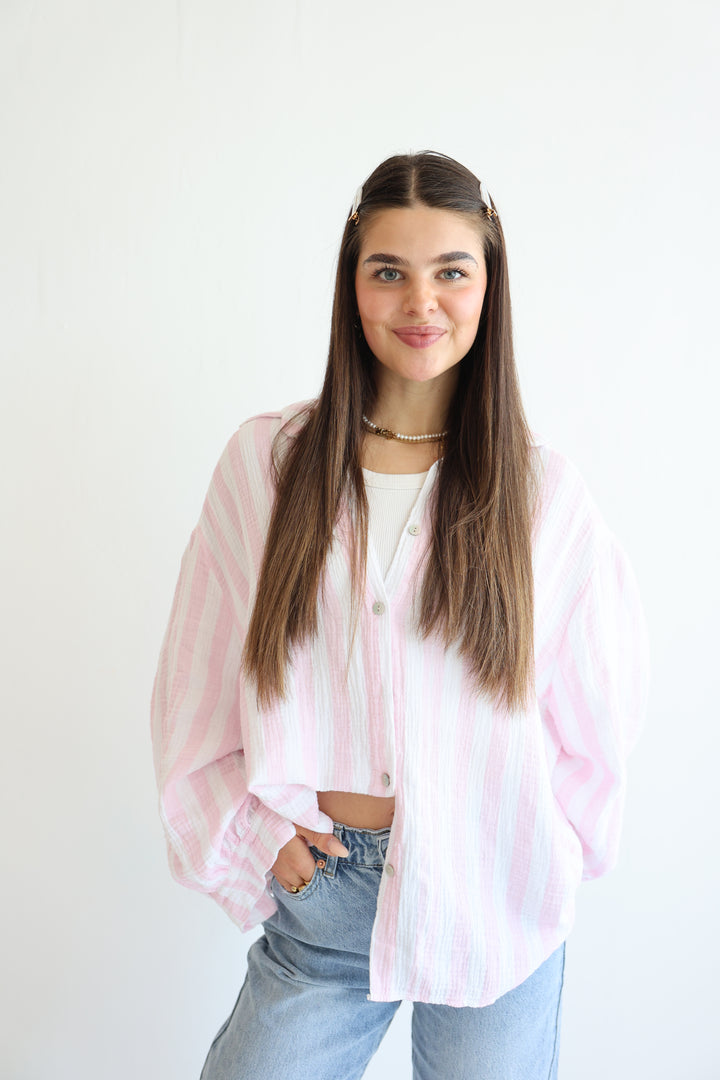 Musselinbluse Blockstripes
