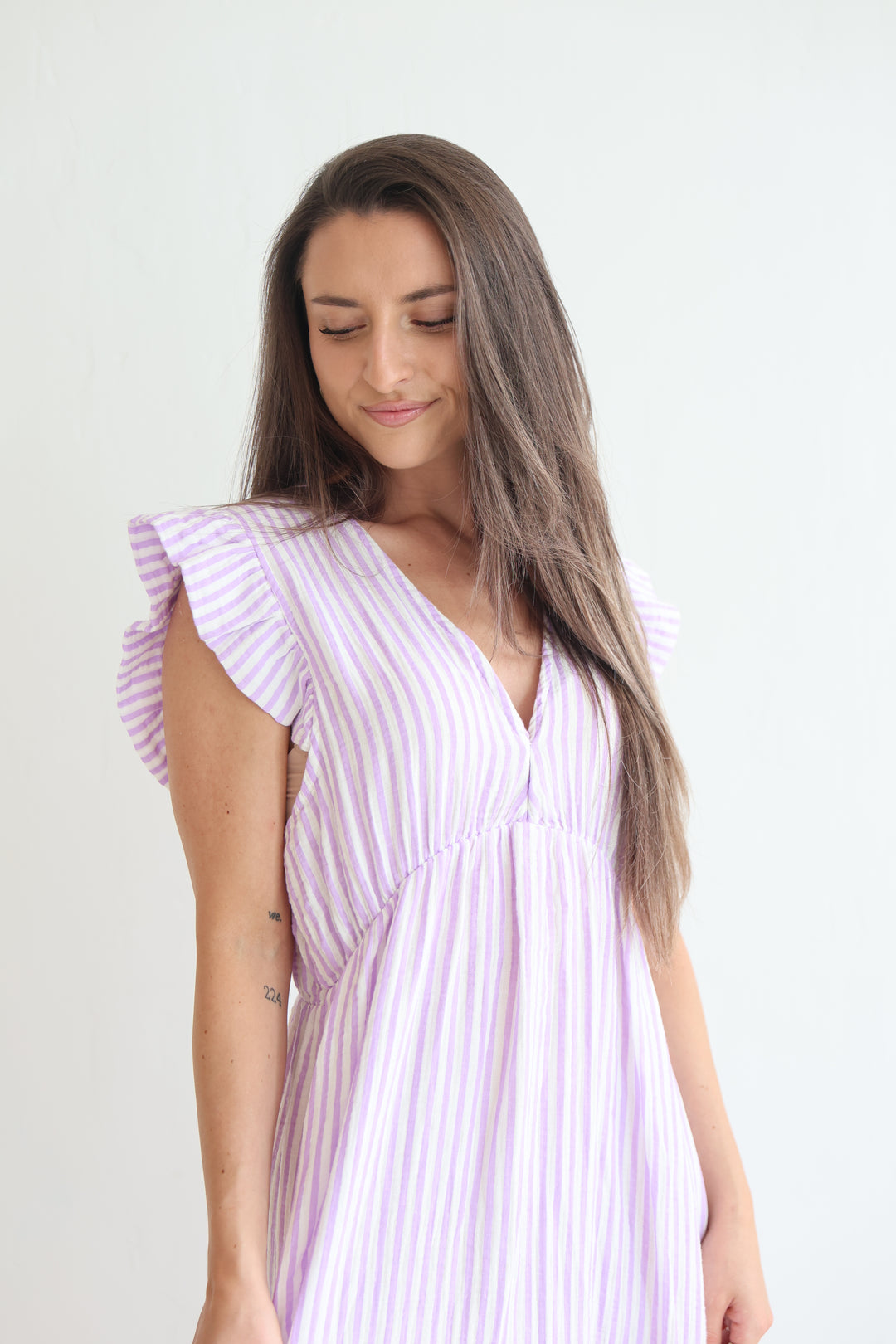 Langes Musselinkleid Summer Striped