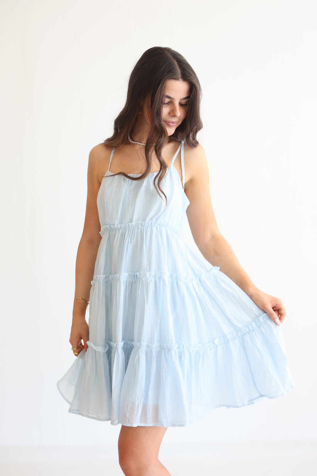Bow Strap Tiered Dress