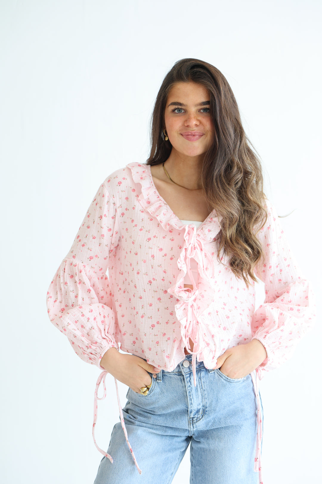 Rosy Ruffle Cardigan