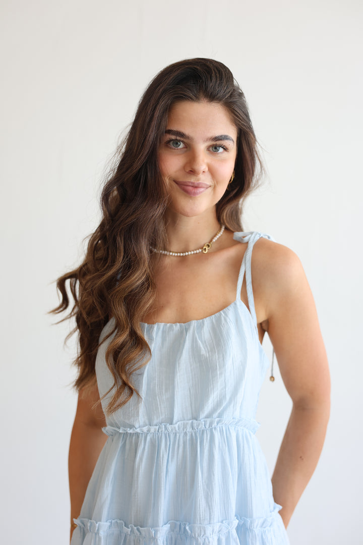 Bow Strap Tiered Dress