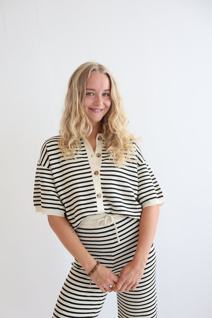 Kurzarm-Cardigan mit Lochstrickmuster Cool Fit