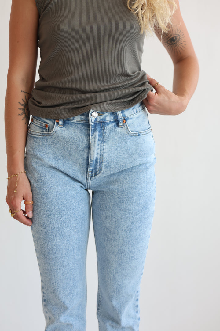 Seaside Blue Mom Jeans